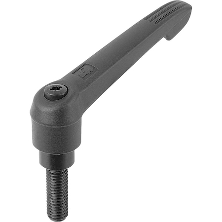 Kipp Adjustable Handle Size: 5, M12X40, Plastic, Black RAL 7021, Comp: Steel K0269.5121X40